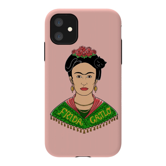 iPhone 11 StrongFit Frida Catlo Pink by Coffee Man