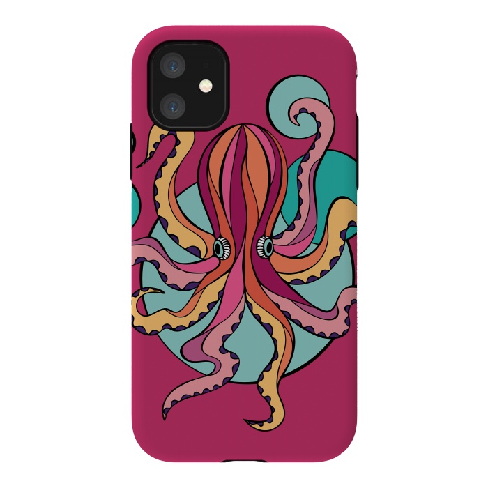 iPhone 11 StrongFit Pink Octopus III by Majoih