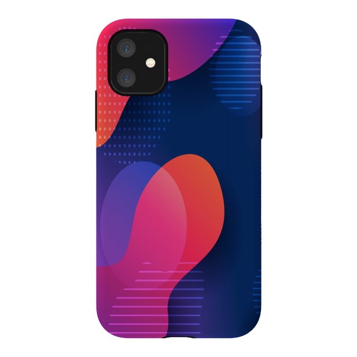 iPhone 11 StrongFit BLUE RED ABSTRACT PATTERN by MALLIKA