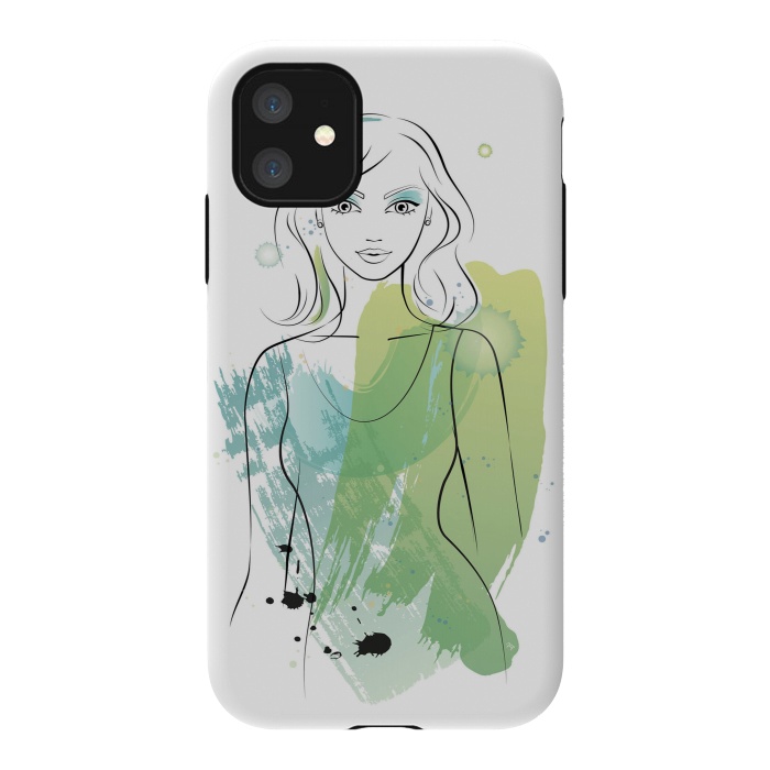iPhone 11 StrongFit Watercolour girl by Martina
