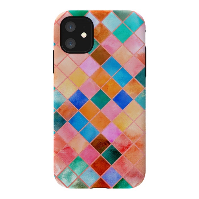 iPhone 11 StrongFit Stylish Watercolor Pattern by Art Design Works