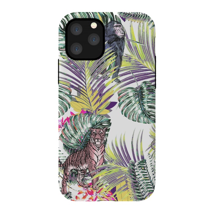 iPhone 11 Pro StrongFit Jungle fever - wild animals and colorful leaves by Oana 