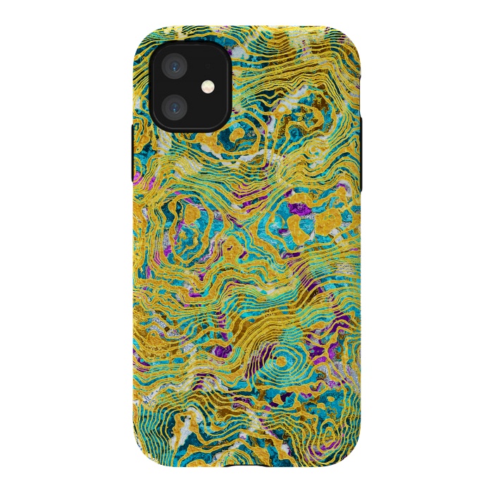 iPhone 11 StrongFit Abstract Colorful Marble by Art Design Works