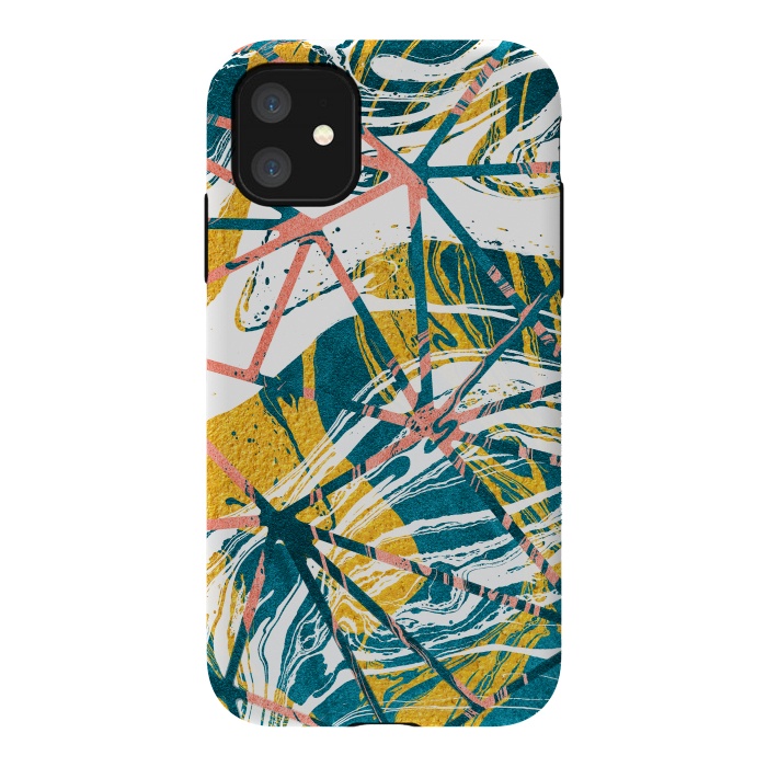 iPhone 11 StrongFit Abstract Marble Waves Pattern by Art Design Works