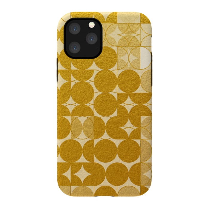 iPhone 11 Pro StrongFit Mid Century Gold Geometric by Art Design Works