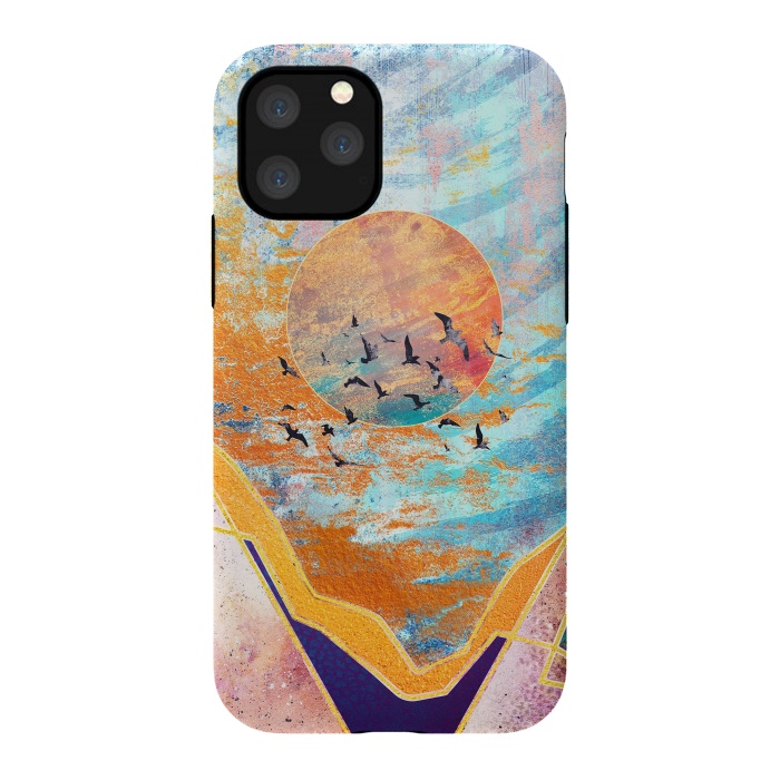iPhone 11 Pro StrongFit ABSTRACT SUNSET - ILLUSTRATION VI by Art Design Works