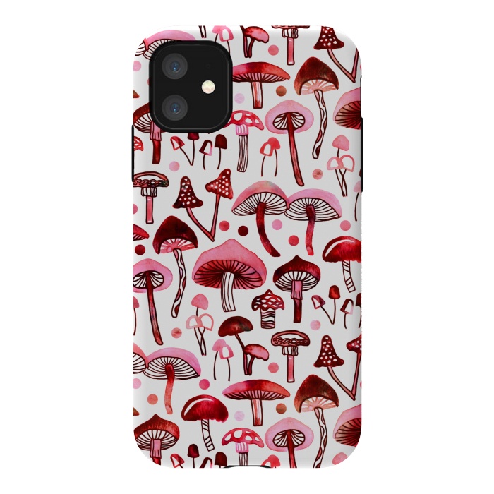 iPhone 11 StrongFit Pink Mushrooms  by Tigatiga