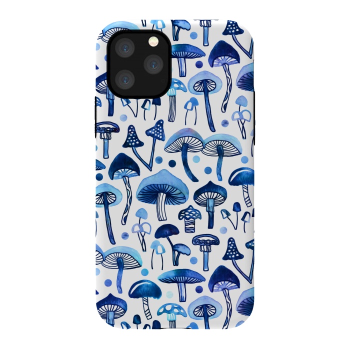 iPhone 11 Pro StrongFit Blue Mushrooms by Tigatiga
