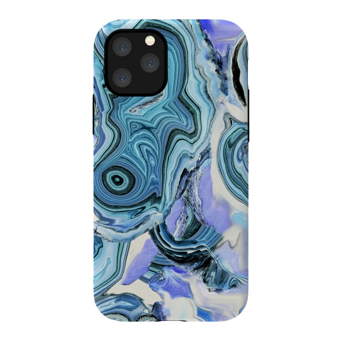 iPhone 11 Pro StrongFit Blue purple liquid marble by Oana 