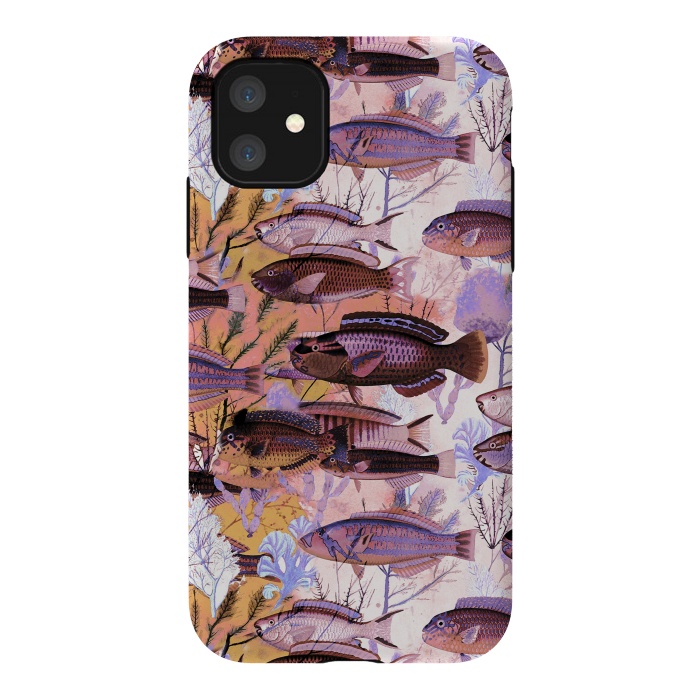 iPhone 11 StrongFit Watercolor coral reef by Oana 