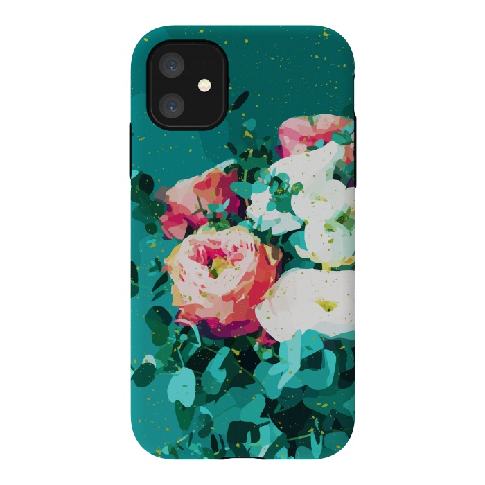 iPhone 11 StrongFit Floral & Confetti by Uma Prabhakar Gokhale