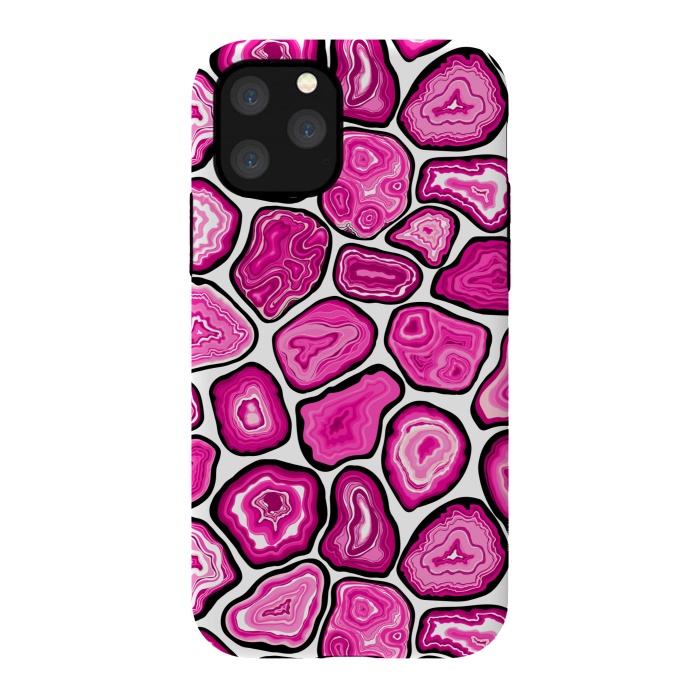 iPhone 11 Pro StrongFit Pink agate slices by Katerina Kirilova