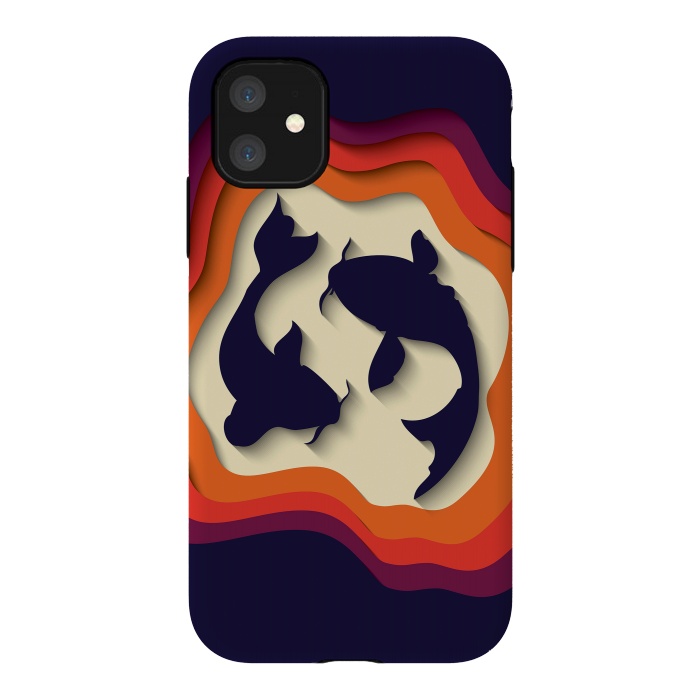 iPhone 11 StrongFit Paper Cutout Koi Fish 014 by Jelena Obradovic