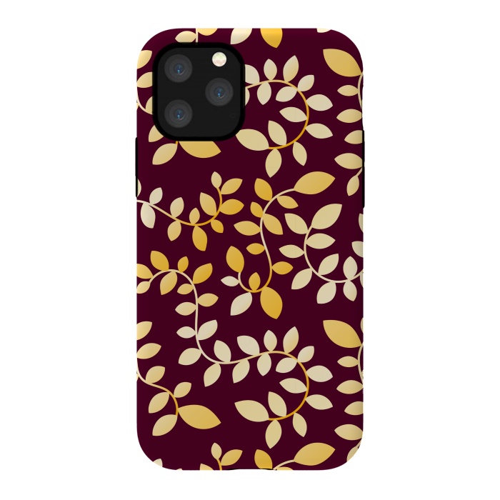 iPhone 11 Pro StrongFit GOLDEN LEAVES PATTERN by MALLIKA