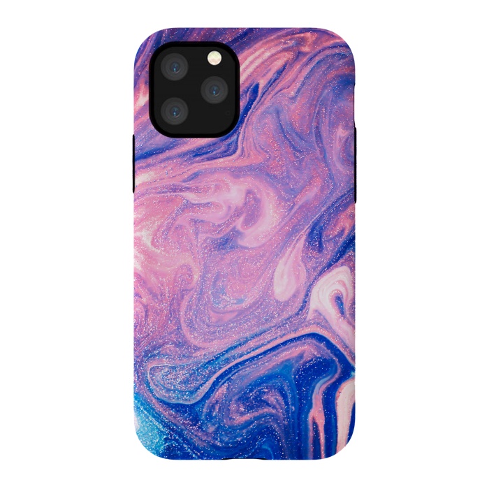 iPhone 11 Pro StrongFit Pink and Blue Marbling art by ArtsCase