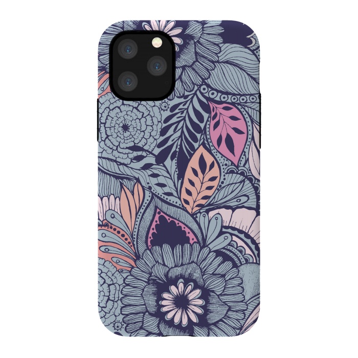 iPhone 11 Pro StrongFit Blue Floral by Rose Halsey