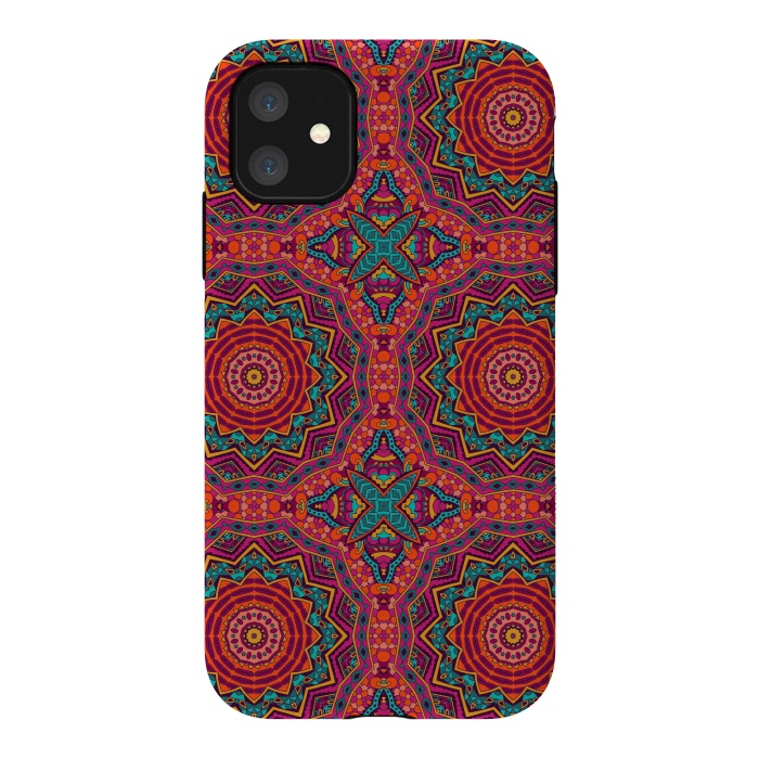 iPhone 11 StrongFit Mosaic mandalas with earth colors by ArtsCase