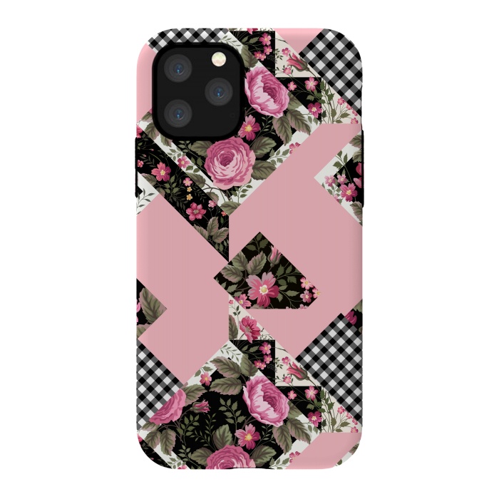iPhone 11 Pro StrongFit elegant roses with pink background by ArtsCase
