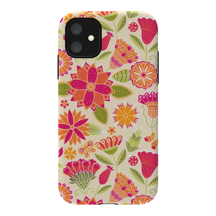 iPhone 11 StrongFit geometric colored flowers by ArtsCase