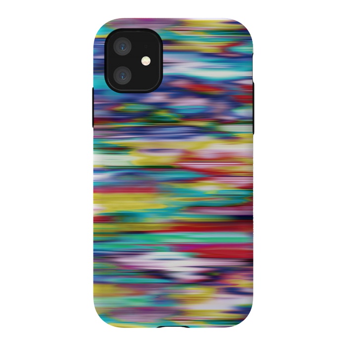 iPhone 11 StrongFit Ikat Blurred Stripes Multicolor by Ninola Design