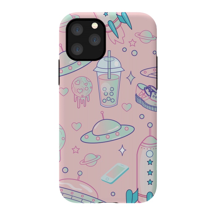 iPhone 11 Pro StrongFit Galaxy space babe pastel goth kawaii pattern by Luna Elizabeth Art
