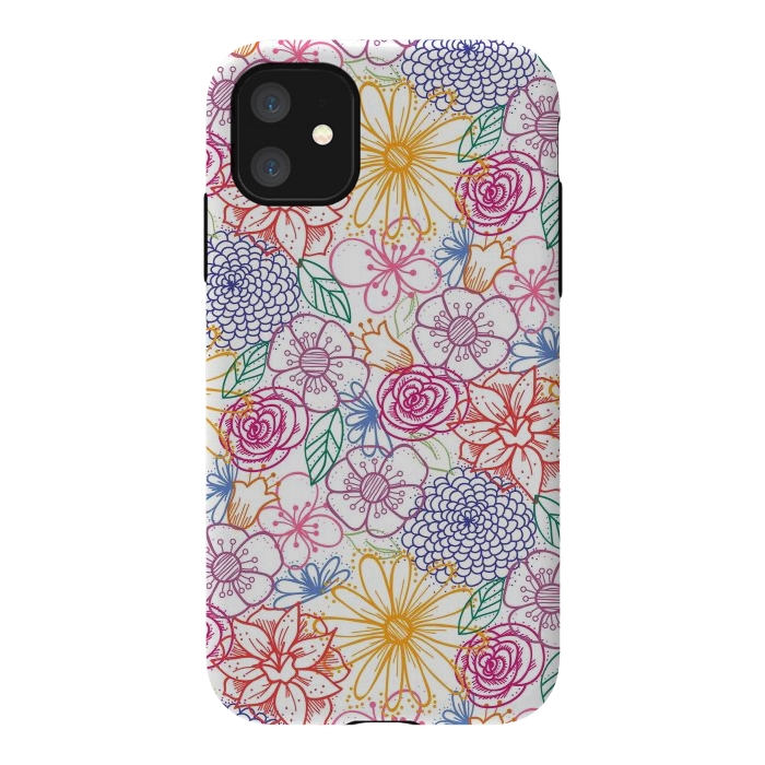 iPhone 11 StrongFit Summer Bright Floral by TracyLucy Designs