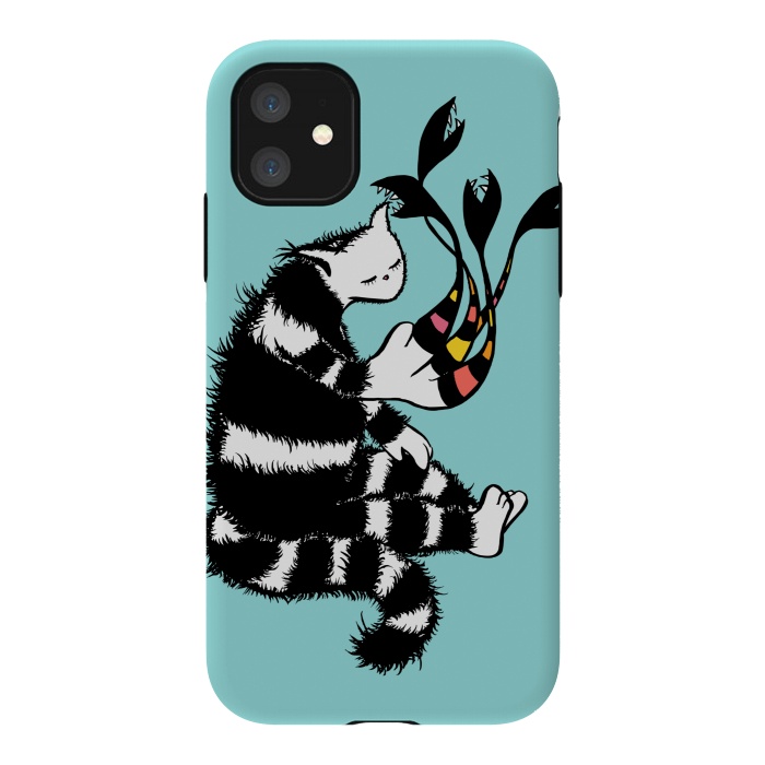 iPhone 11 StrongFit Weird Cat Character With Strange Deformed Paw by Boriana Giormova