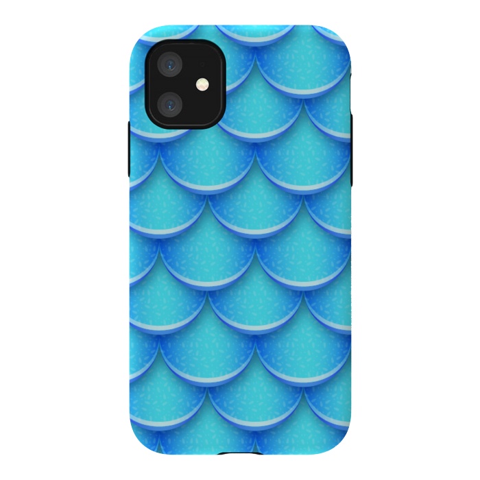 iPhone 11 StrongFit MERMAID BLUE SCALES by MALLIKA