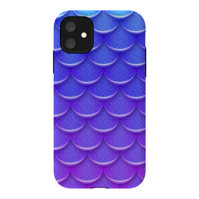iPhone 11 StrongFit BLUE PINK SCALES PATTERN by MALLIKA