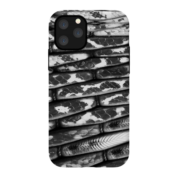 iPhone 11 Pro StrongFit Black and white snake skin pattern by Oana 