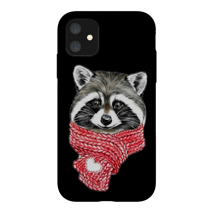 iPhone 11 StrongFit cute Raccoon by haroulita