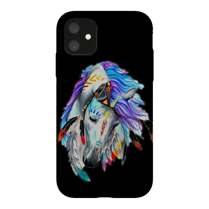 iPhone 11 StrongFit feather horse by haroulita