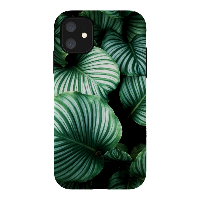 iPhone 11 StrongFit tropical leaves by haroulita