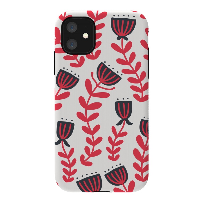 iPhone 11 StrongFit Red flowers by Winston