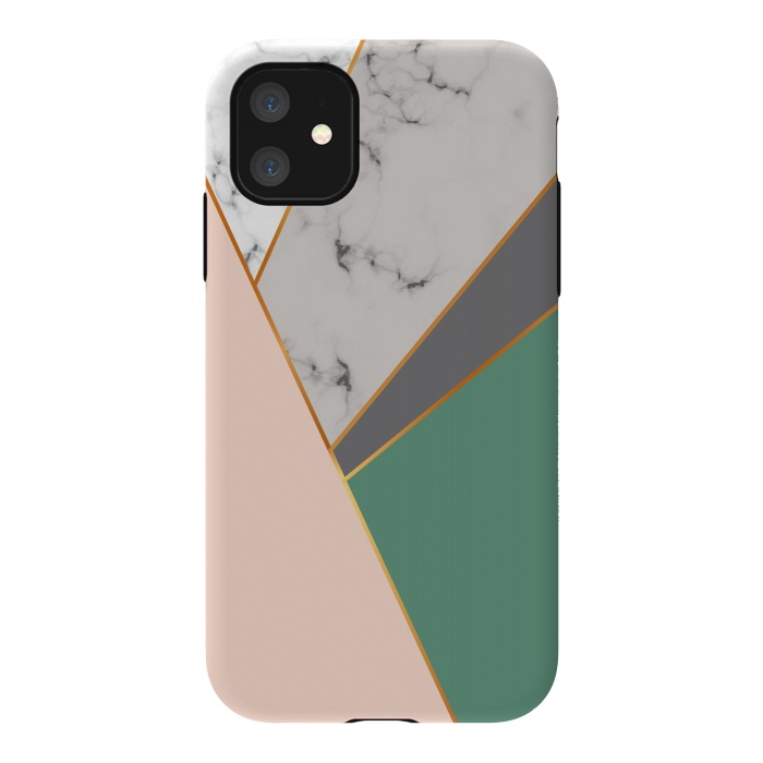 iPhone 11 StrongFit Modern Geometric Design with golden lines by ArtsCase