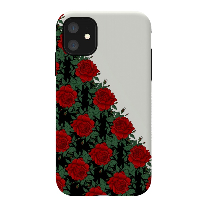 iPhone 11 StrongFit Red roses pattern by Jms