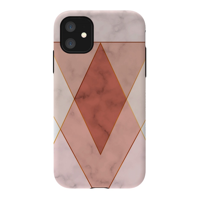 iPhone 11 StrongFit Modern Marble Geometric Design Triangular by ArtsCase