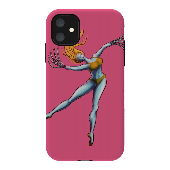 iPhone 11 StrongFit Weird Dancer Girl With Saw Hands by Boriana Giormova