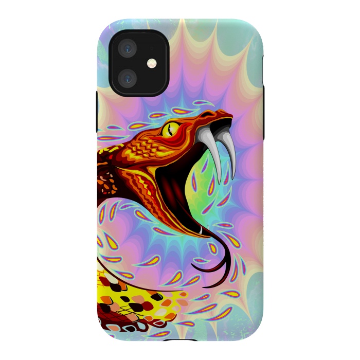 iPhone 11 StrongFit Snake Attack Psychedelic Art by BluedarkArt