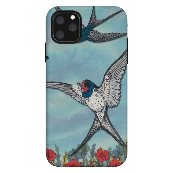 iPhone 11 Pro Max StrongFit Summer Swallows by Lotti Brown