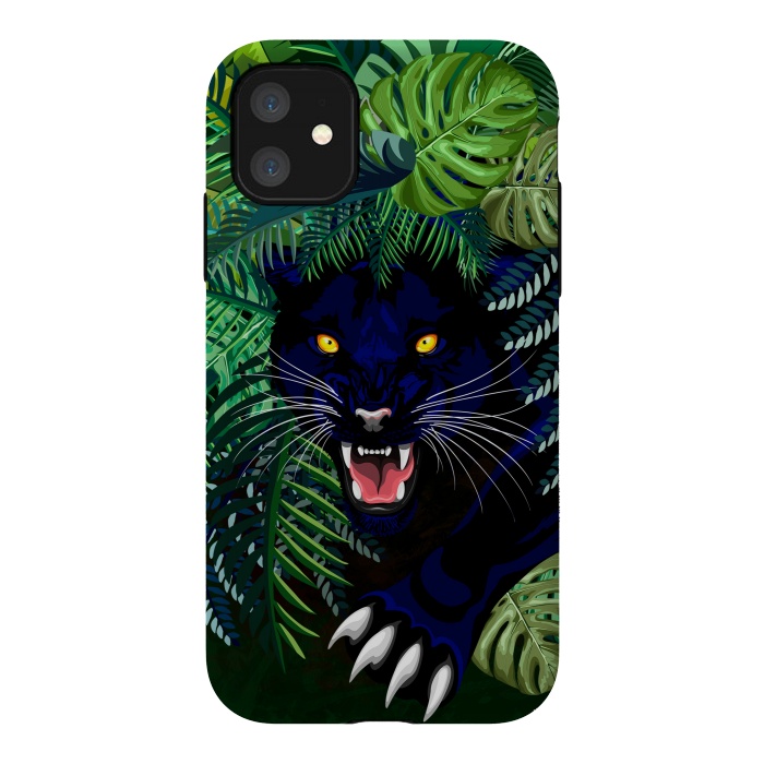 iPhone 11 StrongFit Black Panther Spirit coming out from the Jungle by BluedarkArt