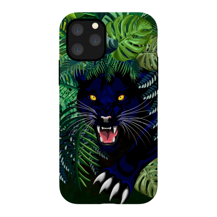 iPhone 11 Pro StrongFit Black Panther Spirit coming out from the Jungle by BluedarkArt