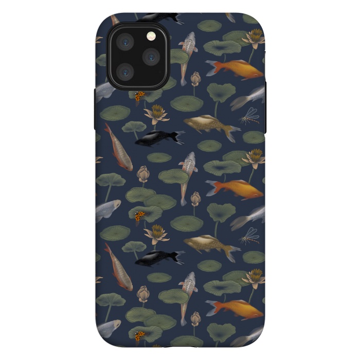 iPhone 11 Pro Max StrongFit Water Lilies & Koi Fish by Tishya Oedit