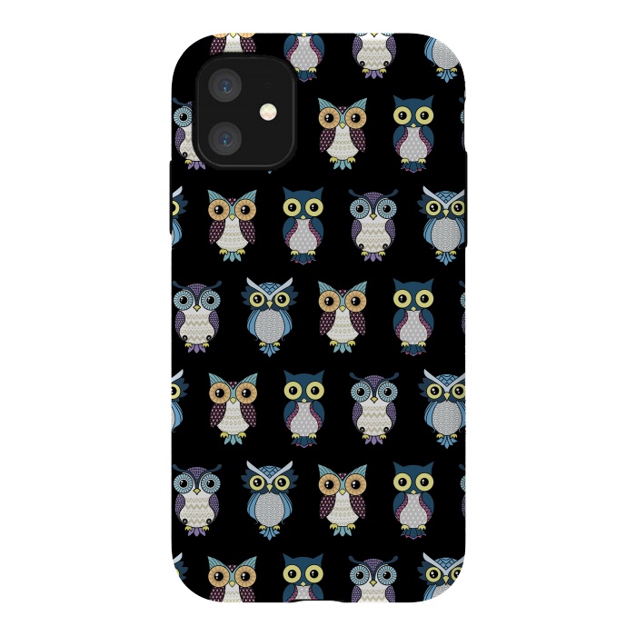 iPhone 11 StrongFit Owls pattern by Laura Nagel