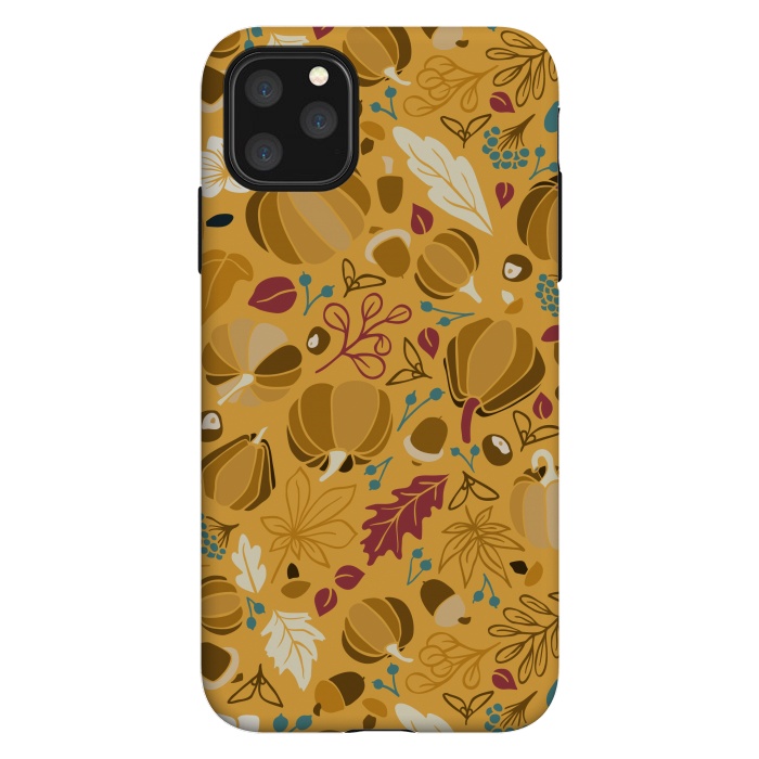 iPhone 11 Pro Max StrongFit Fall Fruits in Mustard and Red by Paula Ohreen