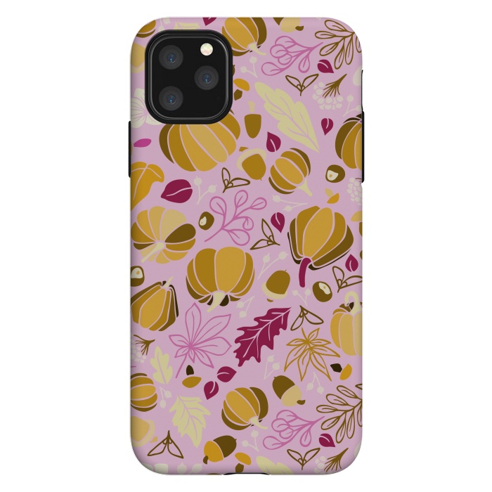 iPhone 11 Pro Max StrongFit Fall Fruits in Pink and Orange by Paula Ohreen