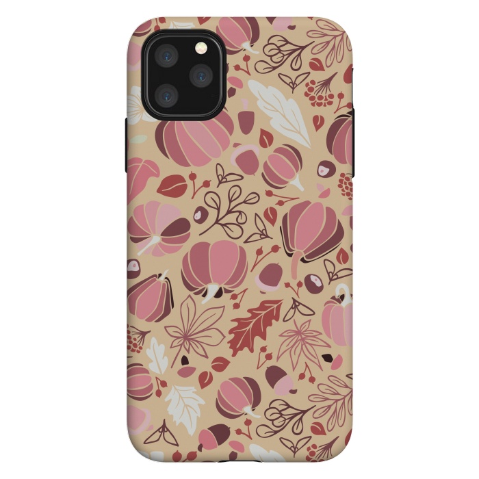 iPhone 11 Pro Max StrongFit Fall Fruits in Cream and Pink by Paula Ohreen