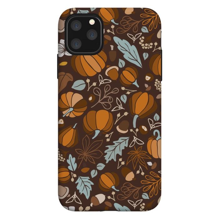 iPhone 11 Pro Max StrongFit Fall Fruits in Brown and Mustard by Paula Ohreen