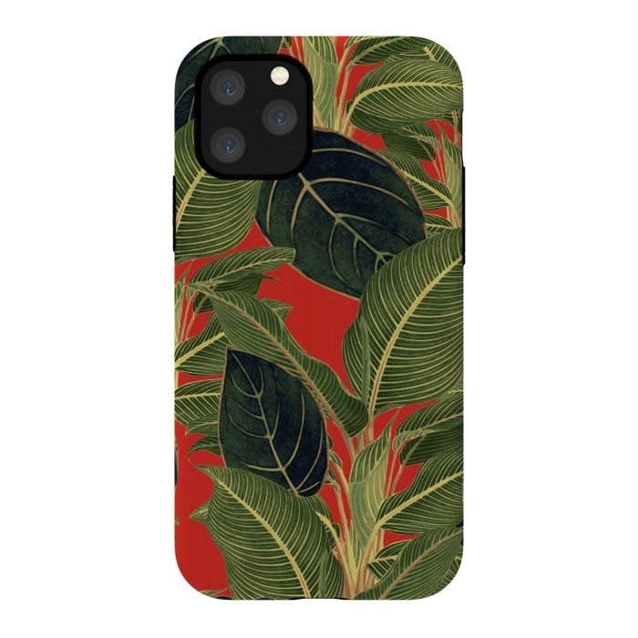 iPhone 11 Pro StrongFit Red Tropic Bloom by Zala Farah