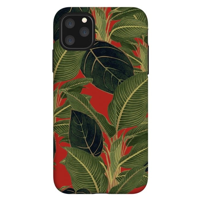 iPhone 11 Pro Max StrongFit Red Tropic Bloom by Zala Farah